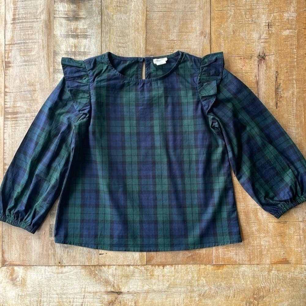 Crewcuts girls plaid top shirt 6-7yr